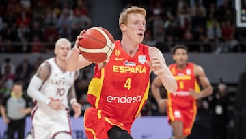 Alberto Díaz, en el partido de Las Ventanas jugado ante Letonia en Zaragoza.