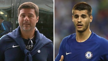 Mauricio Pochettino y Álvaro Morata.