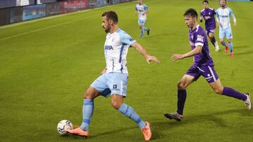 Orlando Sá, en un lance del Málaga - Sporting disputado en La Rosaleda.