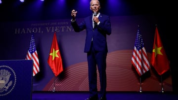 U.S. President Joe Biden holds a press conference in Hanoi, Vietnam, September 10, 2023. REUTERS/Evelyn Hockstein