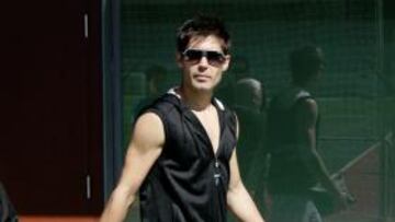 <b>ADIÓS. </b>Aganzo, a la salida de un entrenamiento de esta temporada.