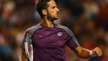 Feliciano L&oacute;pez celebra su triunfo ante Raonic.