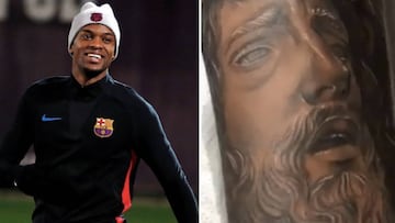 Semedo se hace un espectacular tatuaje de Jesucristo. Foto: Twitter