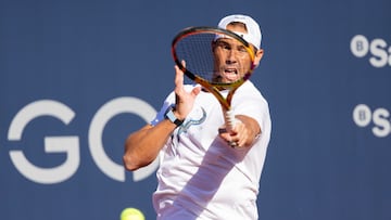 Rafa Nadal, en uno de sus entrenamientos en Barcelona.