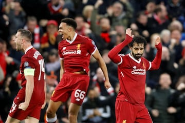 1-0. Mohamed Salah celebró el primer gol.