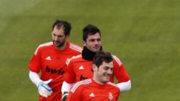 Los porteros del Real Madrid,Iker Casillas, Antonio Ad&aacute;n y Diego L&oacute;pez.