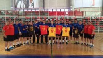 Jugadores de la selección española de balonmano júnior