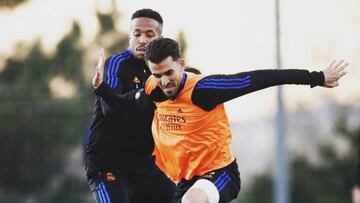 Ceballos, en un entrenamiento del Real Madrid.