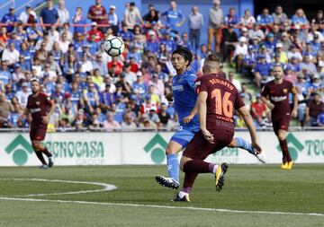 Gaku puts Getafe ahead.