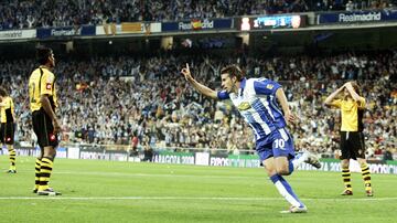 Luis García festeja uno de sus goles en la final de Copa de 2006.