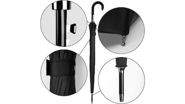 Protégete de la lluvia y el viento con este paraguas resistente e impermeable