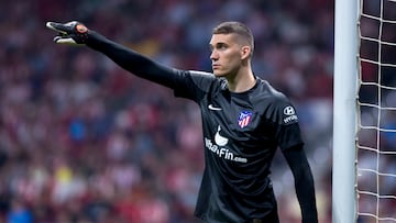 Grbic, durante el Atlético - Rayo Vallecano.