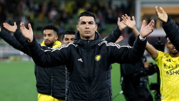Soccer Football - Saudi Pro League - Al Kholood v Al Nassr - King Abdullah Sport City Stadium, Buraydah, Saudi Arabia - January 30, 2026
Al Nassr's Cristiano Ronaldo celebrates after the match REUTERS/Hamad I Mohammed