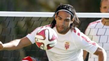 Falcao en un entrenamiento del Mónaco.