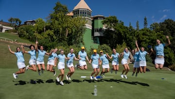 Celebración de las jugadoras europeas.