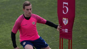 De Frutos, jugador del Rayo, durante un entrenamiento. 