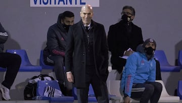 Zidane, durante el Alcoyano-Real Madrid.