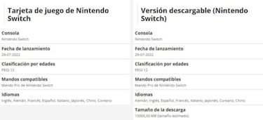 Xenoblade Chronicles 3 confirma su peso en Nintendo Switch, ¿cuánto espacio ocupará?