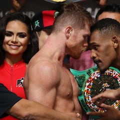 Jacobs prendió la mecha: dio un cabezazo a Canelo Álvarez