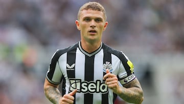 NEWCASTLE UPON TYNE, ENGLAND - AUGUST 12: NU02of Newcastle United during the Premier League match between Newcastle United and Aston Villa at St. James Park on August 12, 2023 in Newcastle upon Tyne, England. (Photo by James Gill - Danehouse/Getty Images)