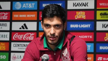 Sep 20, 2022; Carson, CA, USA; Mexican National Team forward Raul Jimenez during media day at Dignity Health Sports Park. Mandatory Credit: Kirby Lee-USA TODAY Sports