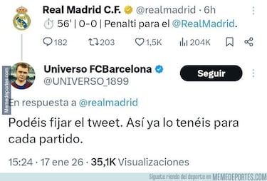 Los pitos en el Bernabéu y la derrota del Barça, protagonistas de los memes de la jornada