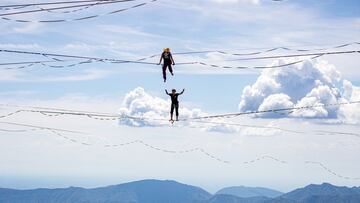 Cima Caldoline, Maniva, Provence of Brescia. 21 August 2022. Slackline world cup 2022 Cima Caldoline Highline Festival 2022. In the picture: a moment of the contest (Photo by Stefano Nicoli/NurPhoto via Getty Images)
PUBLICADA 24/08/22 NA MA32 5COL CONTRA CONTRAPORTADA FOTO FINISH