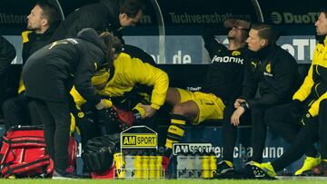 Dortmund's Sancho out for several weeks with ankle injury