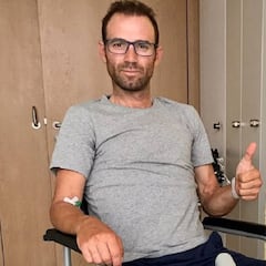 Alejandro Valverde muestra sus progresos desde el hospital