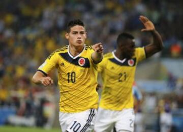 28 de junio de 2014. Mundial Brasil 2014. Partido de Colombia contra Uruguay. En ese encuentro, James Rdríguez marcó el mejor gol de año 2014.