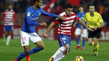 08/12/17 PARTIDO SEGUNDA DIVISION
 GRANADA  -  ALMERIA 
 Joaquin (UD Almeria) y Joselu (Granada CF)