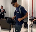 El baile viral de Lamine llegando al aeropuerto tras ganar la Supercopa: es hipnótico