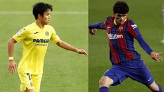 Kubo, con el Villarreal, y Ale&ntilde;&aacute;, del Bar&ccedil;a.