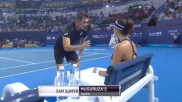 El técnico de Muguruza otra vez discute con ella: "¡Que te jodan!"