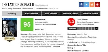 The Last of Us: Parte 2, nuevo caso de review bombing en Metacritic