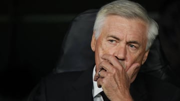 Carlo Ancelotti prior to the UEFA Champions League group F match between Real Madrid and RB Leipzig at Estadio Santiago Bernabeu on September 14, 2022.