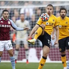 Raúl Jiménez, con pocos minutos en el triunfo dramático de los Wolves