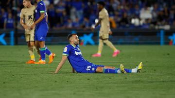 Borja Mayoral, tras el final del partido entre el Getafe y el Almería.