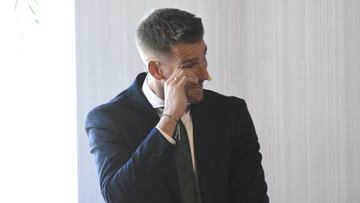 Adrián San Miguel, emocionado.