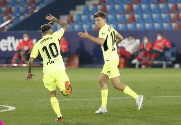 Correa y Marcos Llorente celebrando el gol 1-1