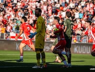 Arribas, tras anotar el 1-0.