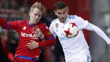 Theo Hern&aacute;ndez contra el Numancia.  