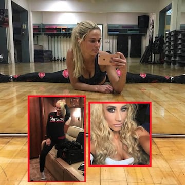 Dos fotos de Maryse y a la derecha, Carmella.