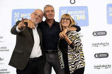 Los tres presentadores de 'La Ventana' a lo largo de los 30 años de historia juntos, Xavier Sardà, Carles Francino y Gemma Nierga.