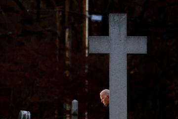 El Presidente de los Estados Unidos, Joe Biden, llega para una misa en San José, en la Iglesia Católica Brandywine, en Wilmington, Delaware, EE.UU.