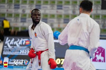 Babacar en la lucha por el bronce.