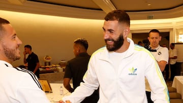 Benzema volvió: El saludo especial con Hazard en EE.UU.