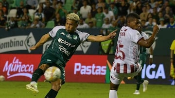 Teófilo Gutiérrez durante un partido entre Deportivo Cali y Deportes Tolima.