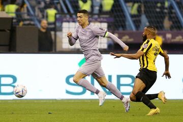 Al Nassr's Cristiano Ronaldo in action against Al Ittihad.