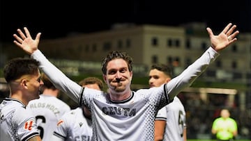 José Campaña, tras marcar en el Ceuta-Cultural.